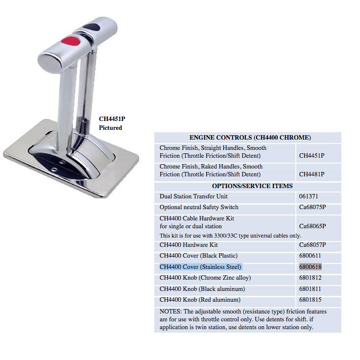 CH4400 Bezel Replacement Cover, Chrome Plastic