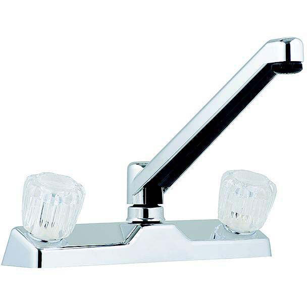 Utopia 8" Kitchen Faucet, Chrome w/Clear Handles