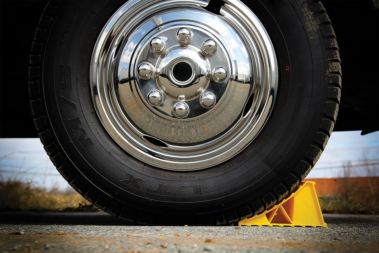 Camco RV Wheel Chock, Yellow, Wheels 26" or less