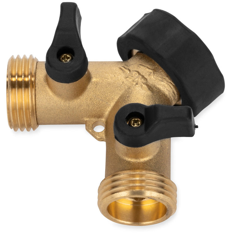 Camco Fresh Double Water Hose Y-Valve, Brass (E/F)