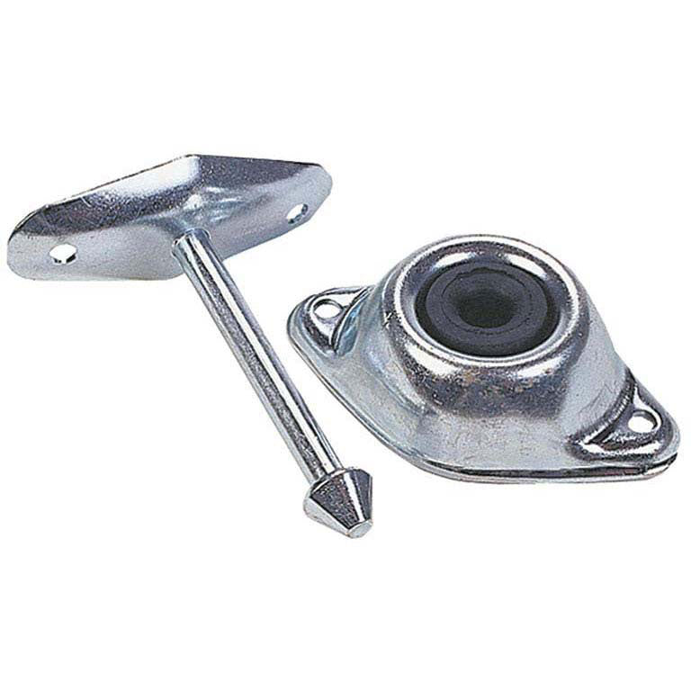 JR Products 10294 Zinc Plated Steel Straight Plunger 4-3/4" RV Door Stop