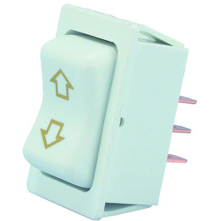 JR Products 12095 White High Current Single RV Slide Out Switch with Bezel