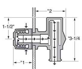 Attwood, 1670-1, 90 Degree P-Trap Vents, Black