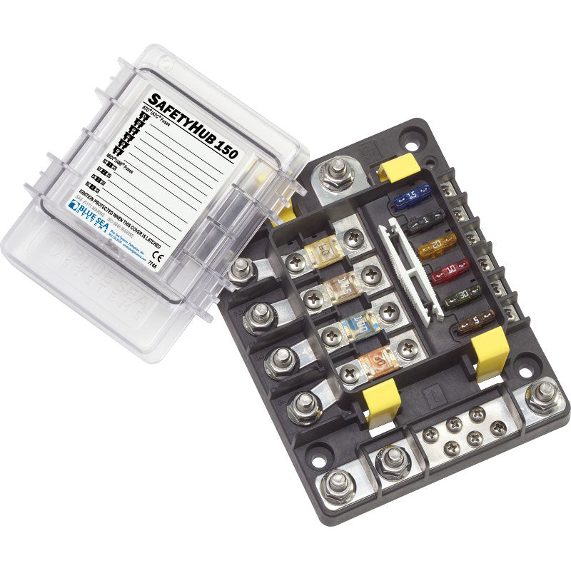 Blue Sea Systems, Fuse Block, 150 SafetyHub, Ten Circuit