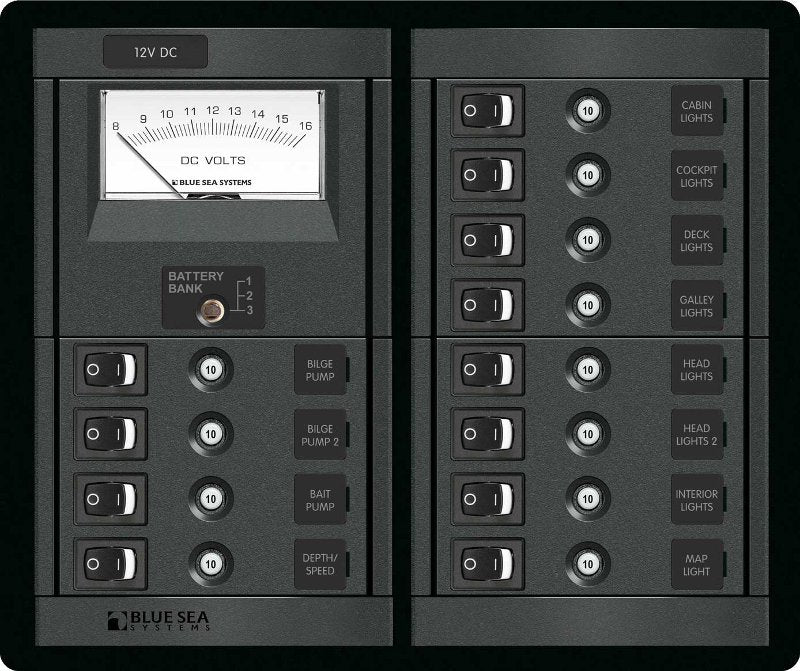Blue Sea Systems, 360 Panel, 12 Position Switch CLB Plus Master, Square