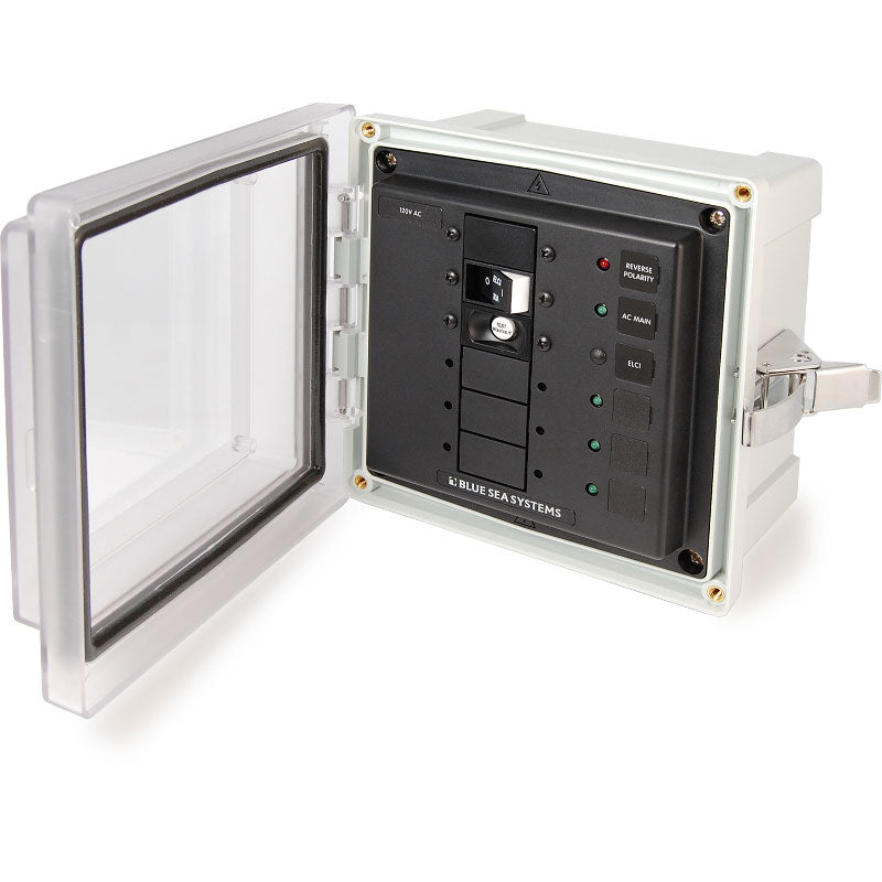 Blue Sea Systems, Panel, SMS 3 Blank Circuit Positions, Enclosed, 120 Volt, AC, ELCI 30A