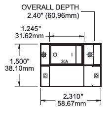 AC/DC A-Series Double Pole Circuit Breaker, Raised Rocker, 30 Amp
