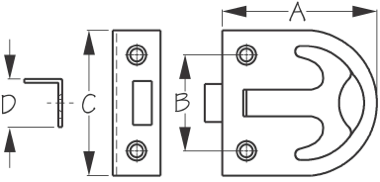 Stainless Steel Cast Ring Pull Handle / Latch, 2 7/16" x 2 3/4"