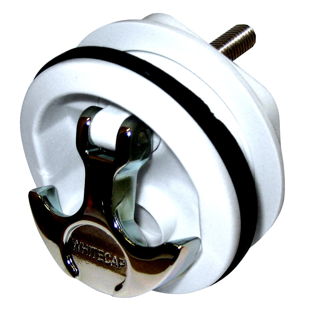 T-Handle Latch, Non-Locking, White Nylon w/ Chrome T-Handle, NO Cam Bar