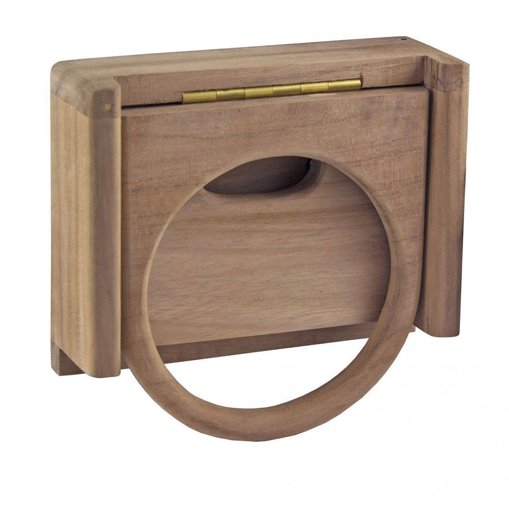 Teak Folding Drink Holder, Standard, 4-1/4"W x 5-1/4" H