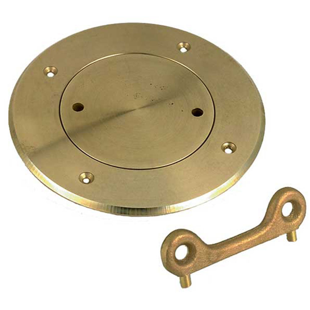 Perko Regular Deck Plate, Key Included, Bronze, 3"