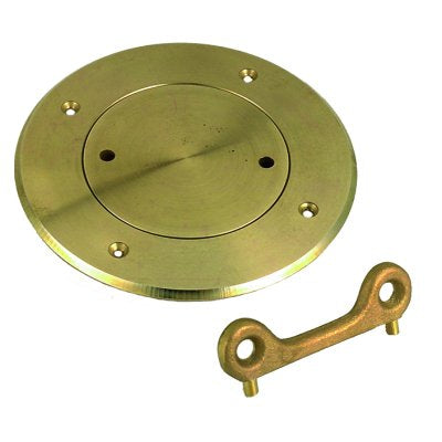 Perko Regular Deck Plate, Key Included, Bronze, 4"