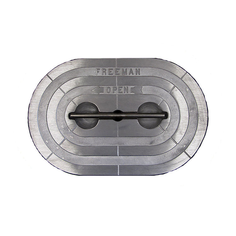 cover fish box hatch lift 390 Freeman 15" x 24" Oval Hatch Cover (only), Aluminum