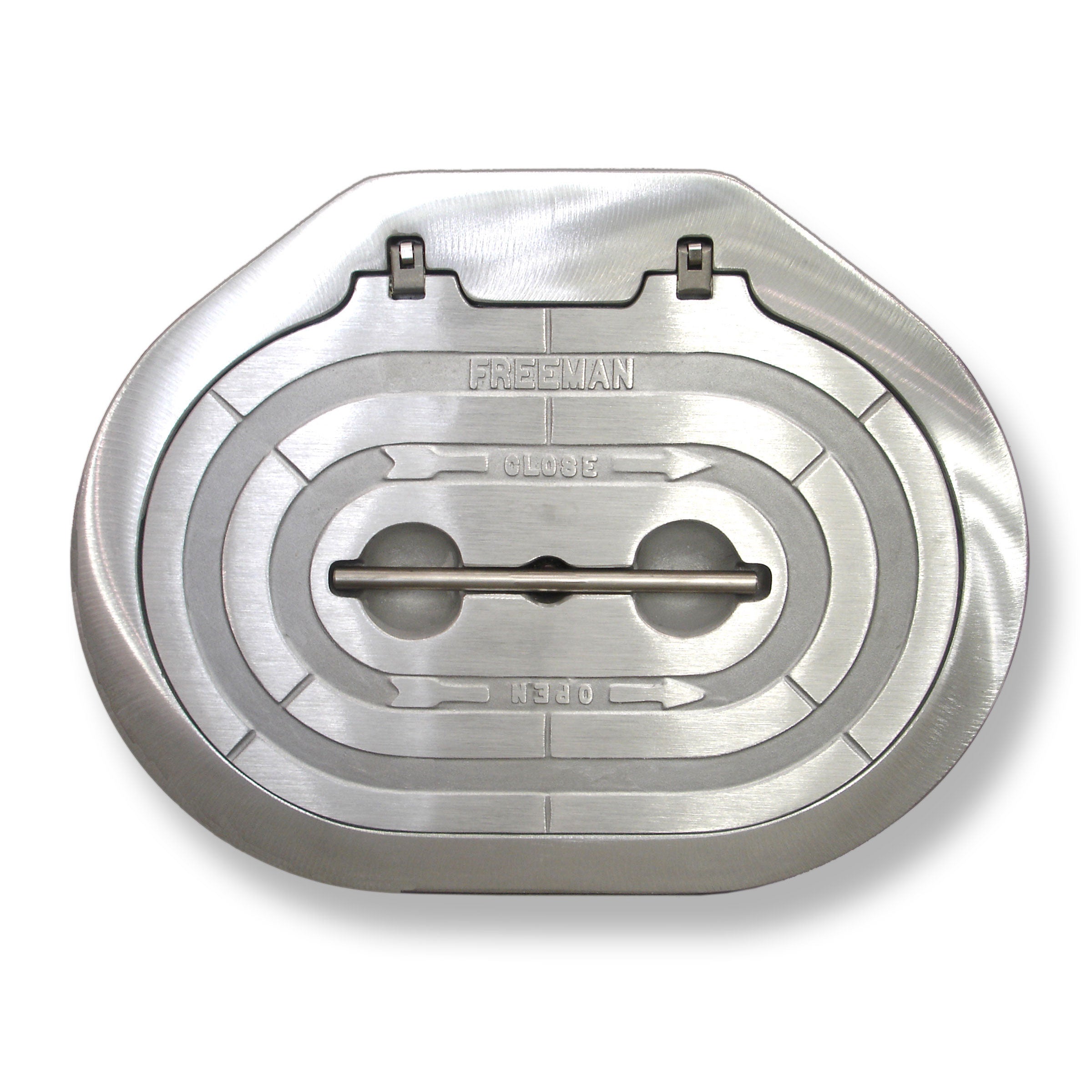 Freeman 15" x 24" Hinged Hatch, Aluminum Lid / Aluminum Ring, Compression Seal