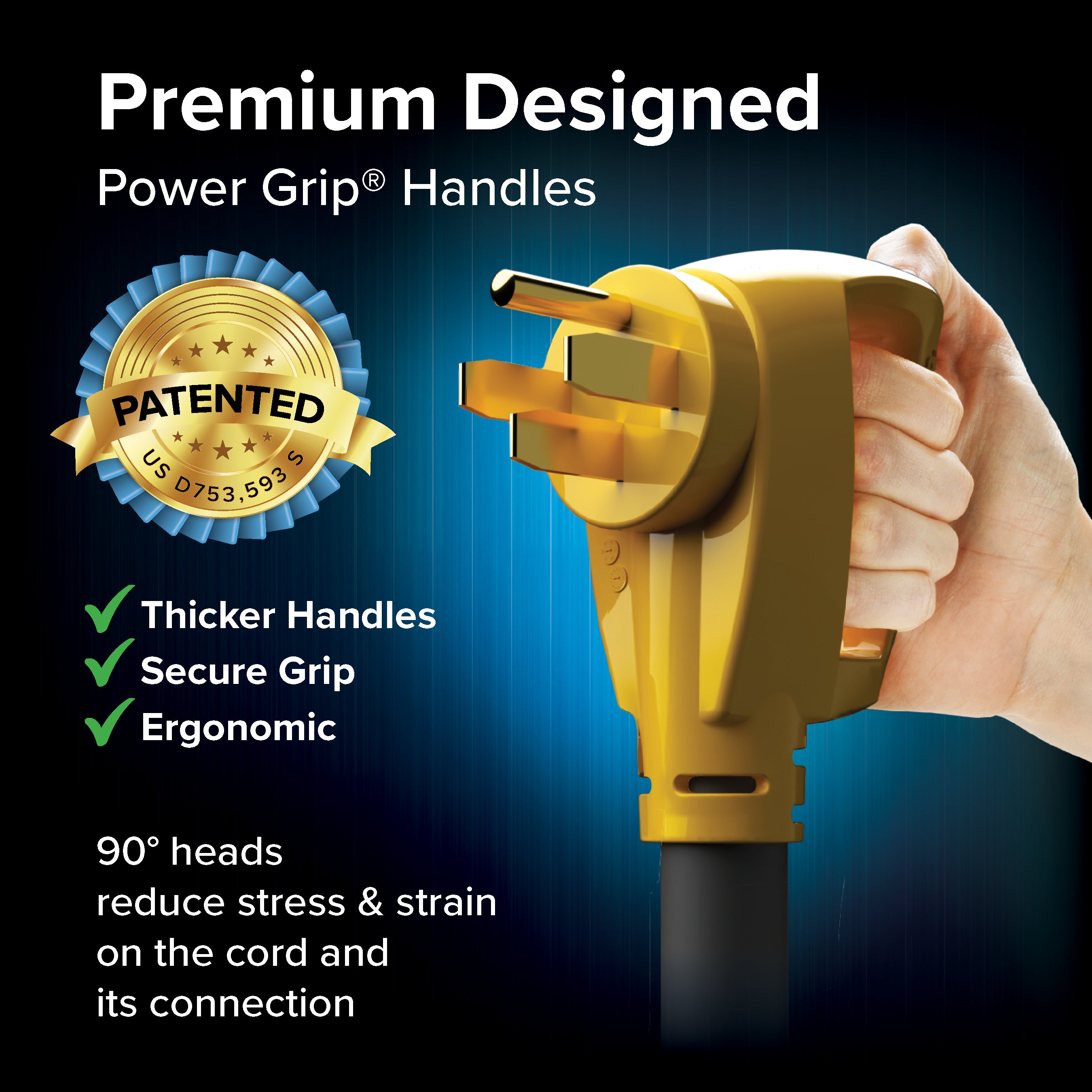 Camco Power Grip 15' Heavy-Duty 50-Amp RV Extension Cord