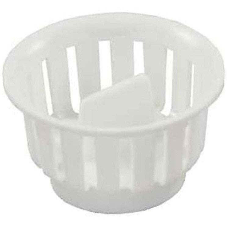 JR Products 95045 Threaded Plastic Strainer Basket, White