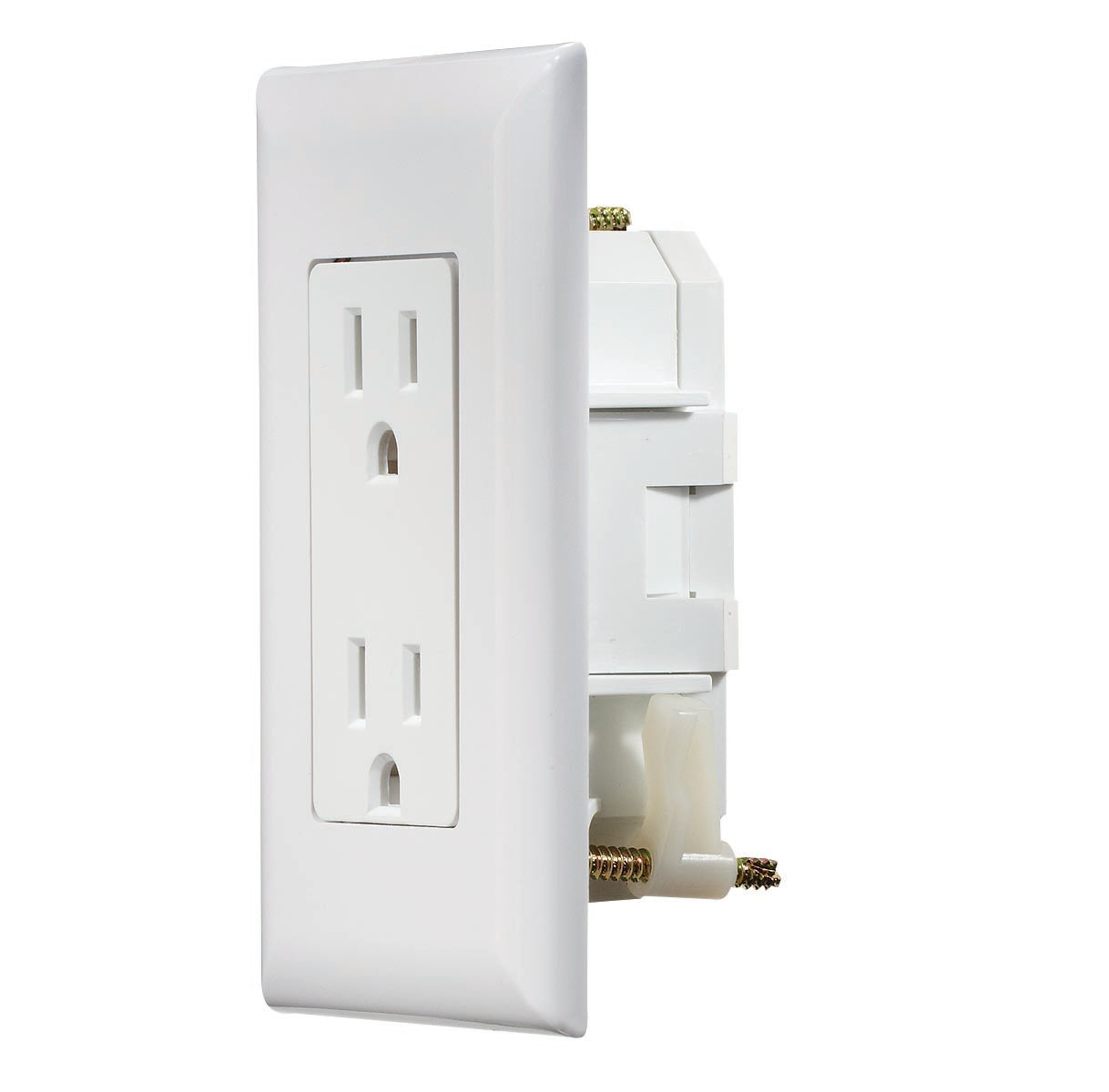 "Self Contained" White Dual Outlet w/Cover-Plate