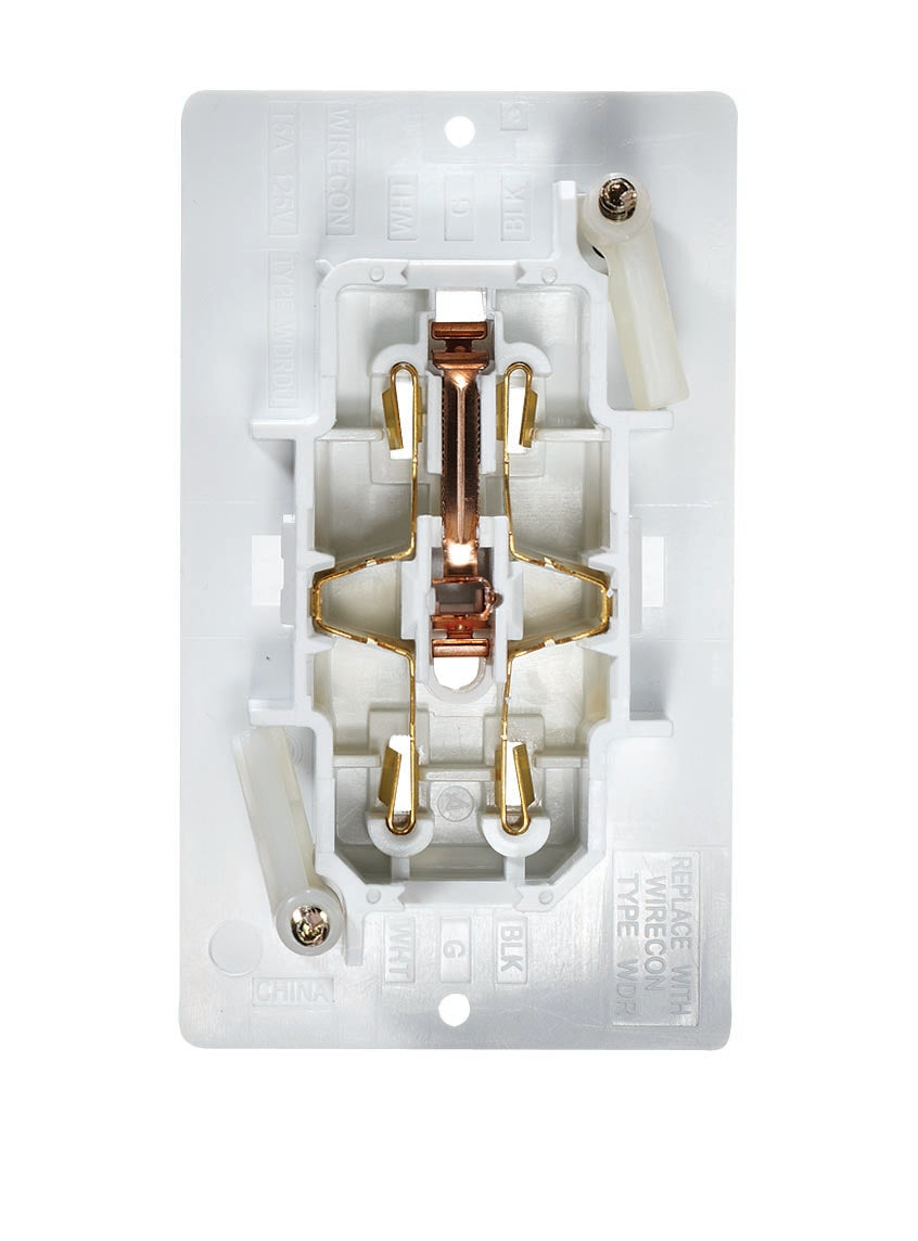 "Self Contained" White Dual Outlet w/Cover-Plate