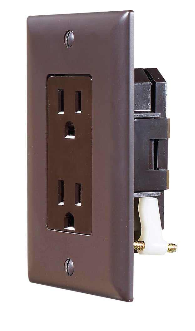 "Self Contained" Brown Dual Outlet w/Cover-Plate