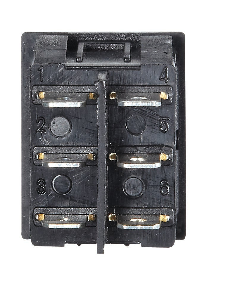 Black Rocker Switch, 5 A, Momentary On/Off Momentary On - DPDT - Cut-Out .872" x 1.071"