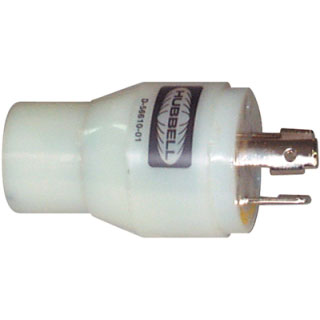 Hubbell, 15 - 20 Amp Straight Adapter, 30 Amp Twist