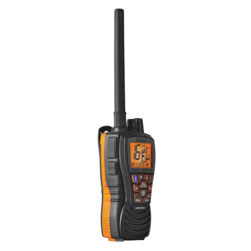 Cobra 6 Watt Handheld Floating VHF Marine Radio with Bluetooth and NOAA Weather