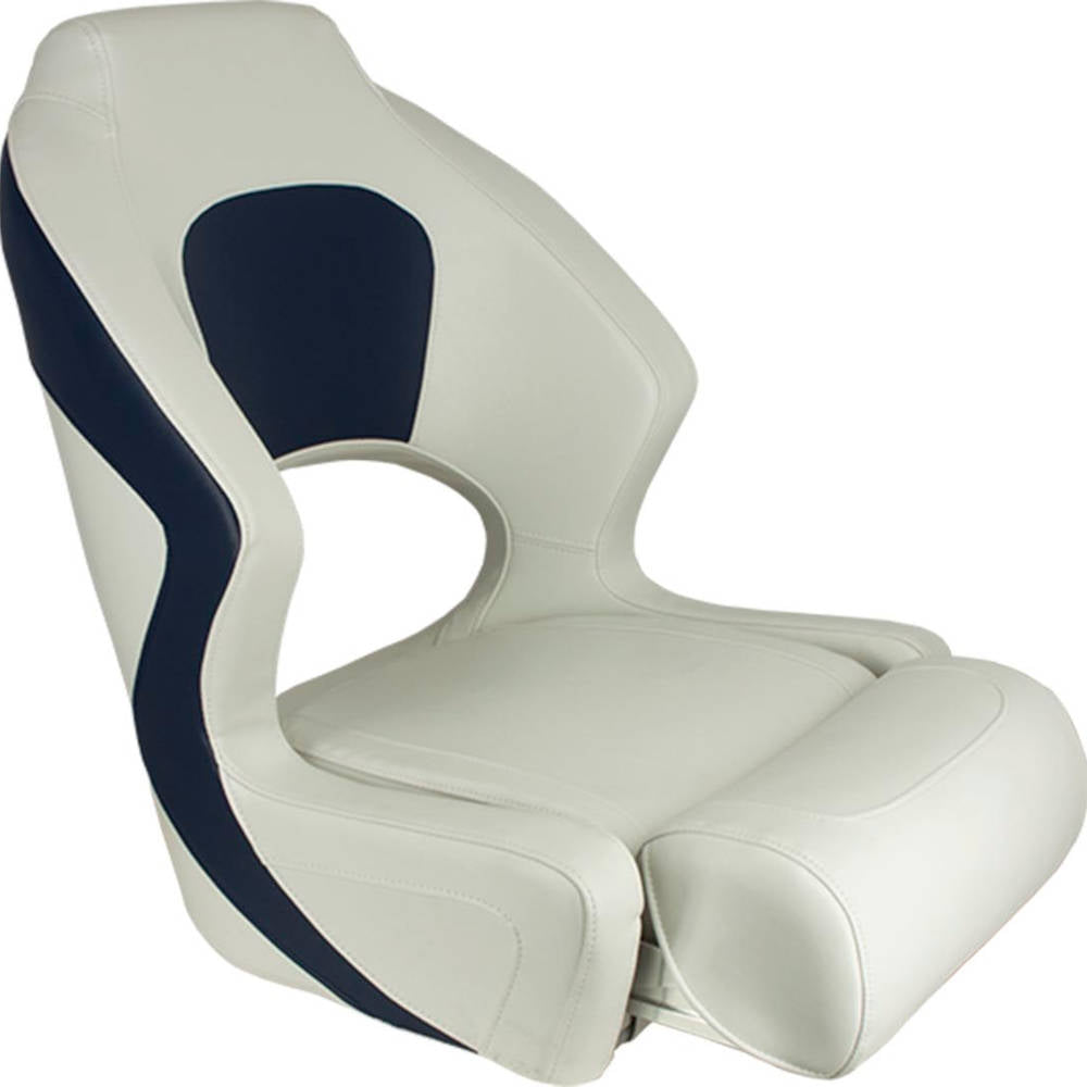 Springfield, Deluxe Sport Flip Up Bucket Seat, White & Navy
