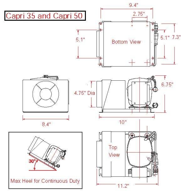 Frigoboat, Capri 50F, Air Cooled Condensing Unit, 12/24 volt