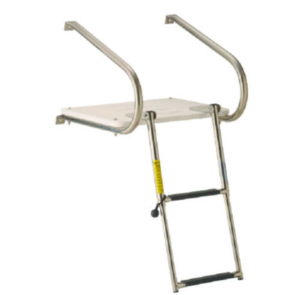 SeaChoice Universal Swim Platform w/ Slide Mount Telescoping Ladder, 2 Step