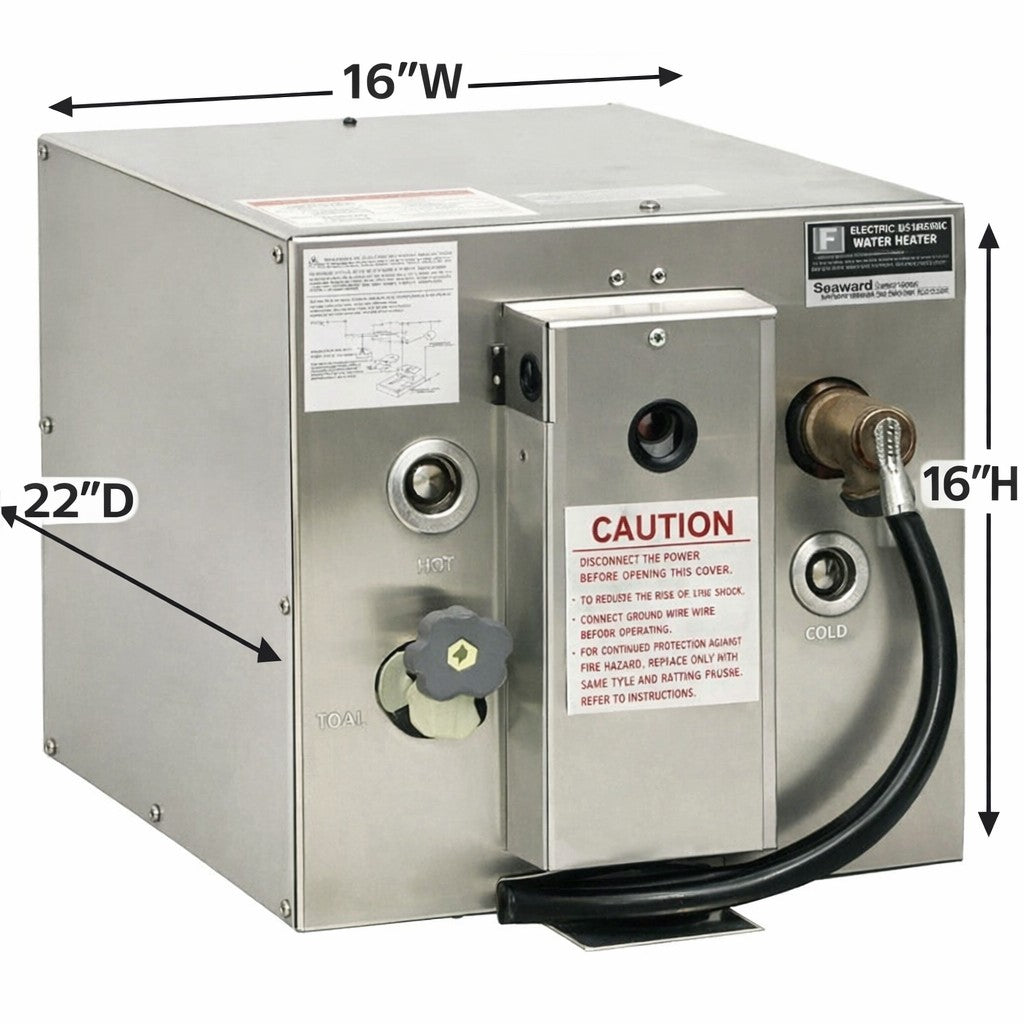 11 Gallon, 120v, Water Heater w/ Rear Mounted Heat Exchanger, Horizontal, Stainless Steel, S1200