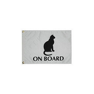Taylor Made, Flag, 12" x 18", Cat on Board