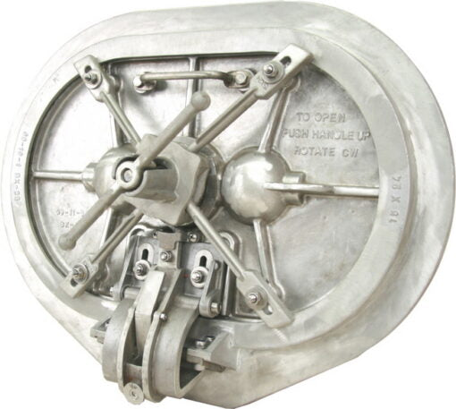 Baier, Internal Hinge Watertight Hatch, 15" x 24" Oval, Quick Acting, Aluminum Cover/Ring