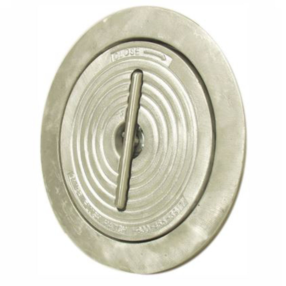 Baier, Hatch, Flush, Pull-Up T-Handle, Round, 8", Aluminum w/ Aluminum Ring