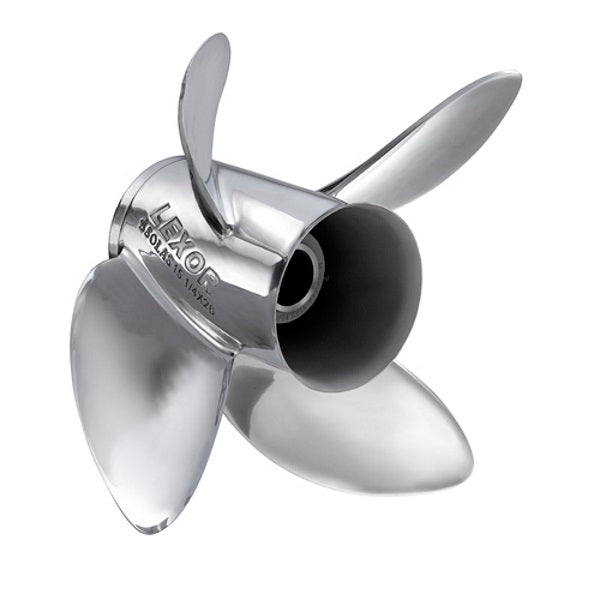 15.3" Dia. 18" Pitch, LH, 4-Blade, Stainless Steel Rubex L4 Propeller