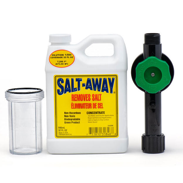 Salt-Away Starter Kit - includes 1 quart Salt-Away Concentrate and 1 Salt-Away Mixing Unit
