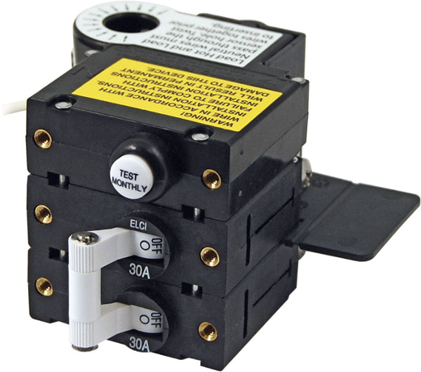 A-Series ELCI Main Circuit Breaker, Double Pole 120V AC 30A, Toggle