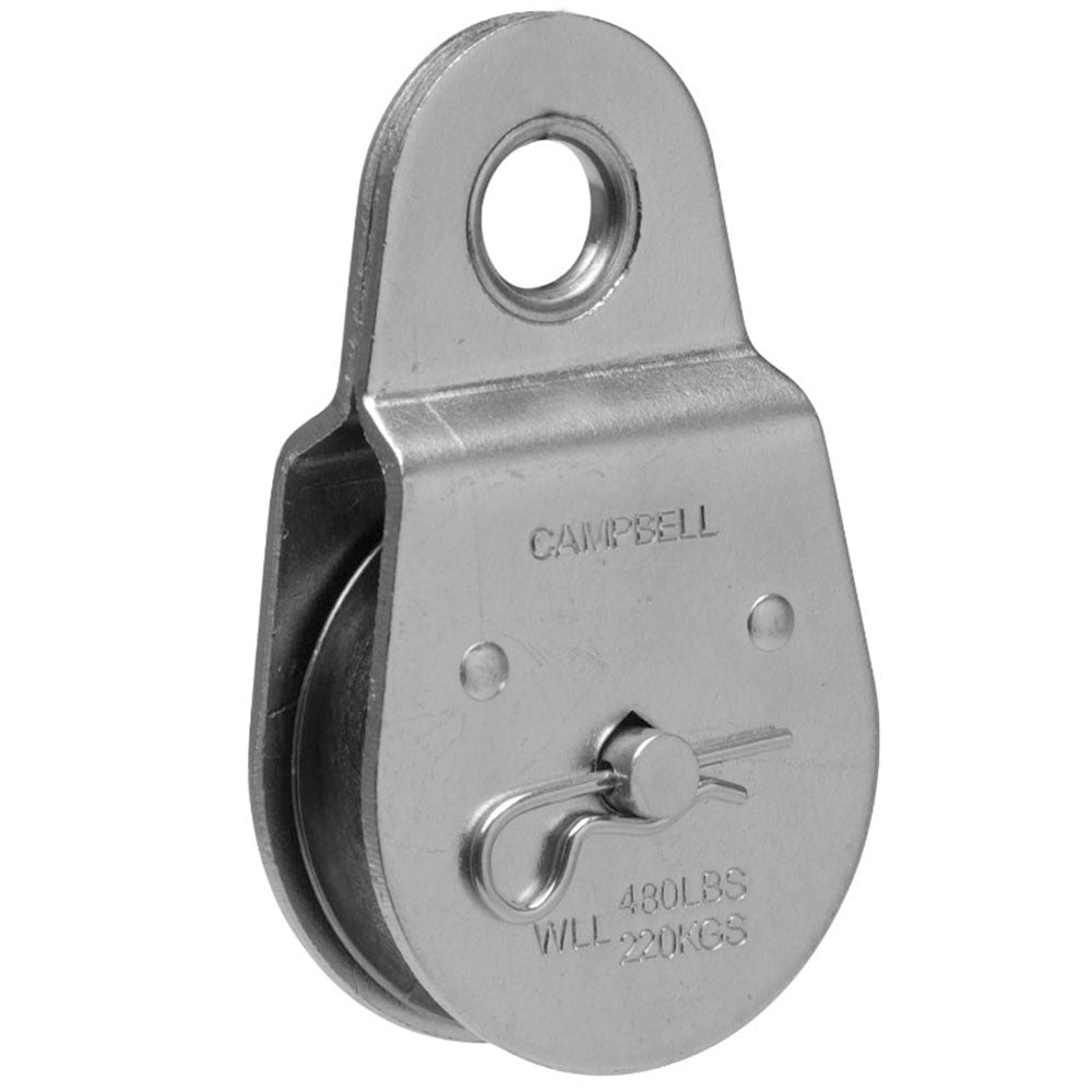 Pulley with Fixed Eye, Single, 1-1/2", Cooper Tools