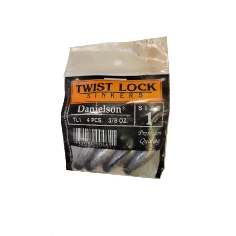 Danielson Twist Lock Sinker, Size 1 (3/8oz)