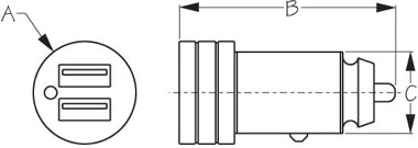 Dual USB Socket Voltmeter, 8-32V