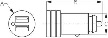 Dual USB Socket Voltmeter, 8-32V