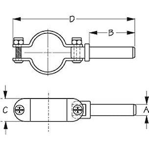 Sea-Dog Clamp-On Oarlock, Zinc Plated, 1/2" socket shaft, sold as pair