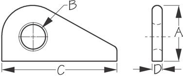 Sea-Dog, Weldable Bow Eye, Single, Aluminum