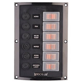 Sea-Dog, Splash Guard Vertical 6 Gang Rocker Switch Panel