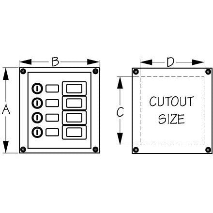 Sea-Dog, Splash Guard Vertical 6 Gang Rocker Switch Panel