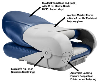 Tempress, Boat Seat, Navistyle, High Back, Blue / Gray