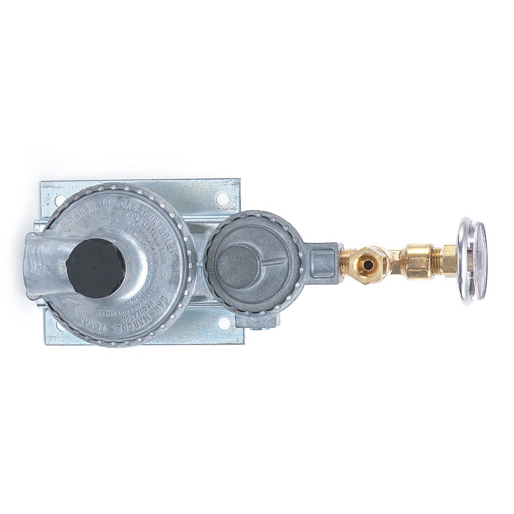 Trident, LPG Regulator, w/ Gauge, 2 Stage, 1 Port, Wall Mount