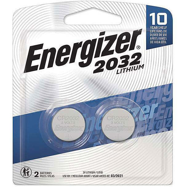 Energizer 2032BP2 2032 Lithium Coin 3V Batteries, 2/pk