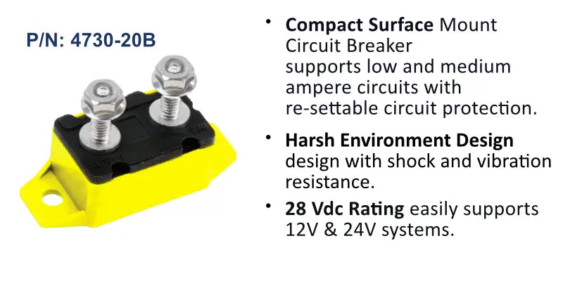 Short Stop Breaker 20 Amp Marine Grade, Retail Pack