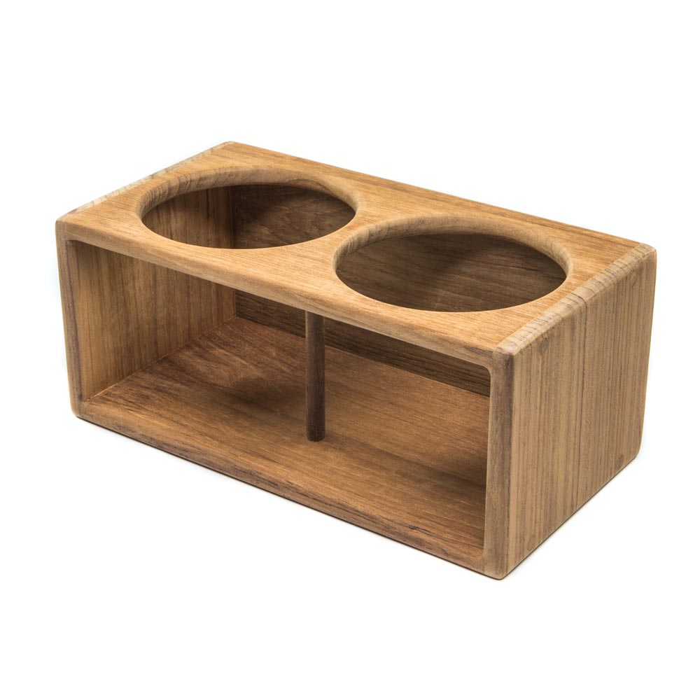 Teak Insulated Two Drink Holder