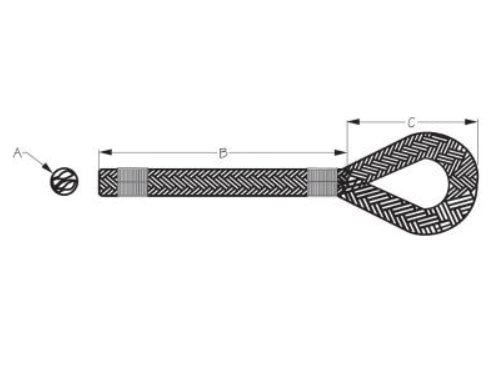 Double Braid Nylon Dock Line, Black, 1/2" x 10'